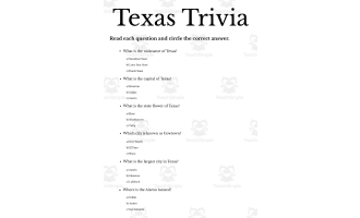 funny texas trivia questions and answers printable