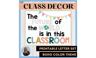 Future of the World Classroom Decor Bulletin Board Display Letter Set