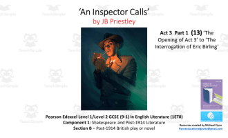 GCSE Literature: (13) ‘An Inspector Calls’ Act 3 Part 1 (‘Opening’ to ‘Eric’s Interrogation)