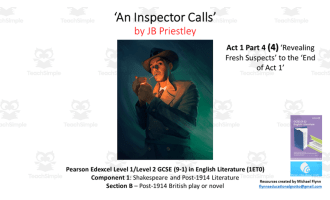 GCSE Literature: (4) ‘An Inspector Calls’ Act 1 Part 4 (‘Fresh Suspects’ to ‘End of Act 1’)