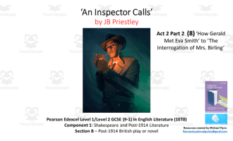 GCSE Literature: (8) ‘An Inspector Calls’ Act 2 Part 2 (‘How Gerald Met Eva Smith’ to ‘The Interrogation of Mrs. Birling’)