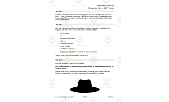 GCSE Literature: An Inspector Calls | Interpreting the Ending Worksheet