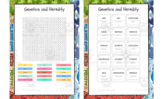 Genetics and Heredity word search, scramble and crossword puzzle