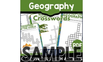 Geography Crossword - Set 1: 1 Page Sample (PDF)