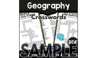 Geography Crossword - Set 3: 1 Page Sample (PDF)