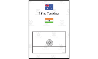 Geography: Flag Templates of 7 Countries