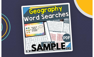 Geography Word Search - Set 1: 1 Page Sample (PDF)