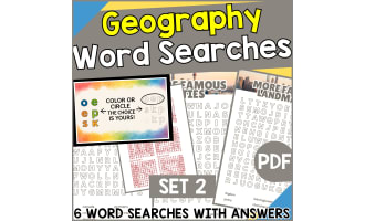Geography Word Searches - Set 2 (PDF)