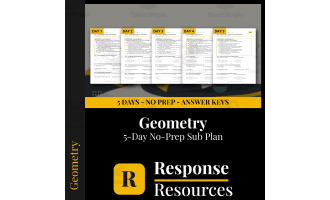 Geometry Emergency Sub Plans - 5 Days No Prep Self-Checking Worksheets