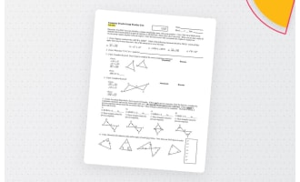 Geometry Proofs Worksheet and Practice Test with Answers