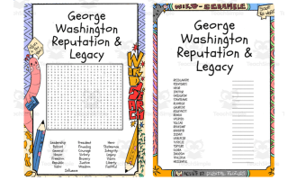 George Washington Reputation & Legacy word search & scramble