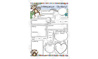 German: Animal Characteristics Worksheet - Chimpanzee Printable