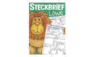 German: Animal Characteristics Worksheet - Lion Printable