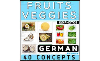 German Fruits Vegetables Flash Cards Vocabulary Resource | Real Photos