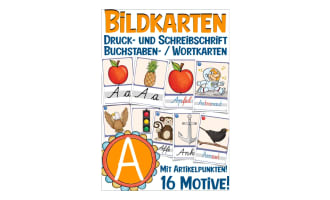 German Picture Cards: Letter A
