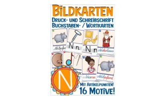 German Picture Cards: Letter N