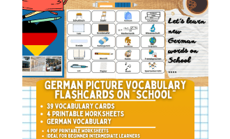 German Picture Vocabulary Flashcards - School
