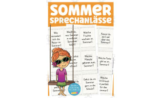 German: Summer Theme Speaking Card Set