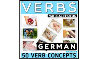 German Verbs Flash Cards Vocabulary Real Photos