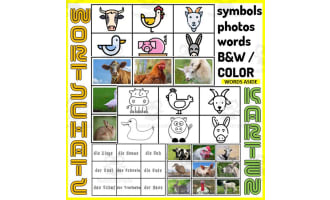 German Vocabulary Match to Sample Memory Boards FARM ANIMALS