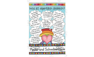 German: What is A Lesbian? | Fact Sheet Poster and Writing