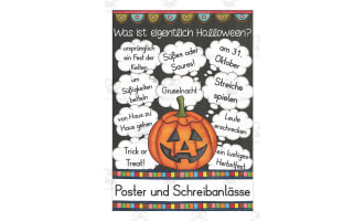 German: What is Halloween? | Fact Sheet Poster and Writing