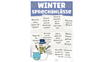 German: Winter Speaking Card Set