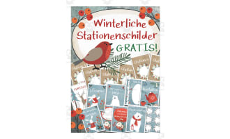 German: Wintry Station Signs