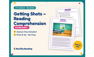 Getting Shots – Reading Comprehension Worksheet – 4th Grade Practice