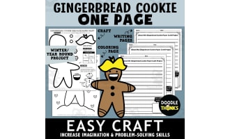 Gingerbread Cookie One Page Paper Craft Art Activities