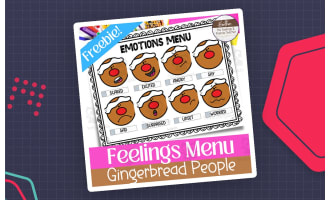 Gingerbread Person Feelings Menu-- Emotions Chart and Reference Poster