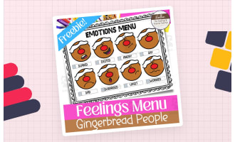 Gingerbread Person Feelings Menu-- Emotions Chart and Reference Poster
