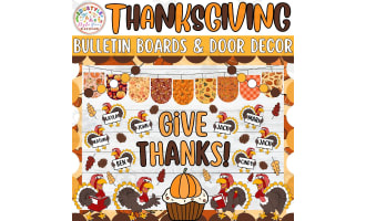 Give Thanks!: Thanksgiving & Fall Bulletin Board or Door Decor Kit