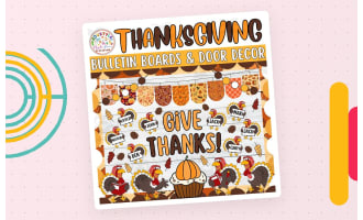 Give Thanks!: Thanksgiving & Fall Bulletin Board or Door Decor Kit