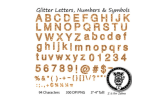 Glitter Letters, Numbers & Symbols - Orange Glitter