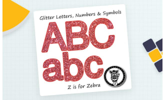 Glitter Letters, Numbers & Symbols - Red Glitter
