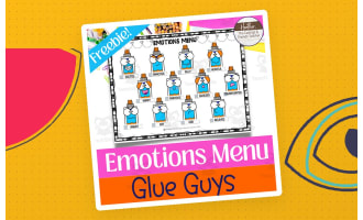 Glue Bottle Feelings Faces Menu-- Reference Poster and Emotions Chart