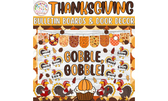 Gobble, Gobble!: Thanksgiving & Fall Bulletin Board or Door Decor Kit
