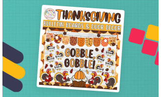 Gobble, Gobble!: Thanksgiving & Fall Bulletin Board or Door Decor Kit