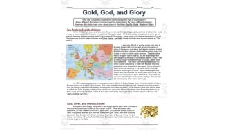 Gold, God, and Glory: Reasons for Exploration | Comprehension Worksheet