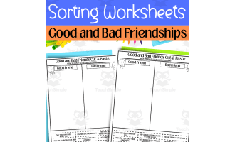 Good and Bad Friendship Cut-And-Paste Activities For Friendship Lesson