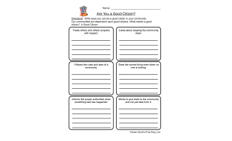 Good Citizenship Worksheet