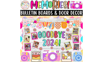 Goodbye 2024!: Memories And Summer Bulletin boards & door Decor kit