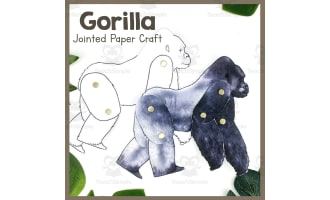 Gorilla | Jointed Paper Craft | Articulated Animal Art Project | Ape