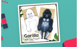 Gorilla | Paper Bag Puppet | Animal Craft | Ape