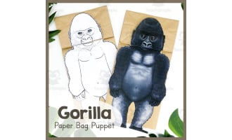 Gorilla | Paper Bag Puppet | Animal Craft | Ape