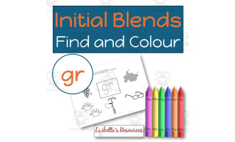 GR Blend Find and Colour Phonics Worksheet to Develop Phonemic