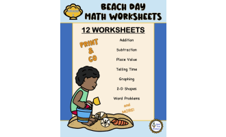 Grade 2 MATH Worksheets | Beach Theme