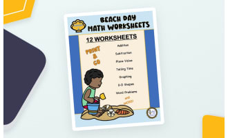 Grade 2 MATH Worksheets | Beach Theme