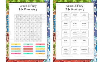 Grade 2 Measurement Words word search, scramble and crossword puzzle